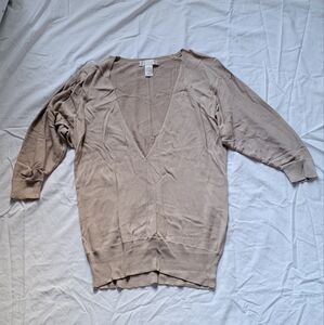 Kenar Women's V-Neck Sweater in Beige